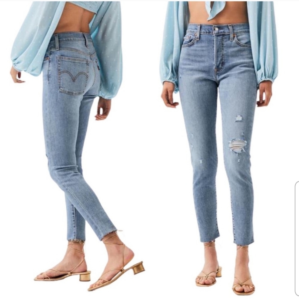 Levis Wedgie Skinny Distressed Button Fly Jeans 28